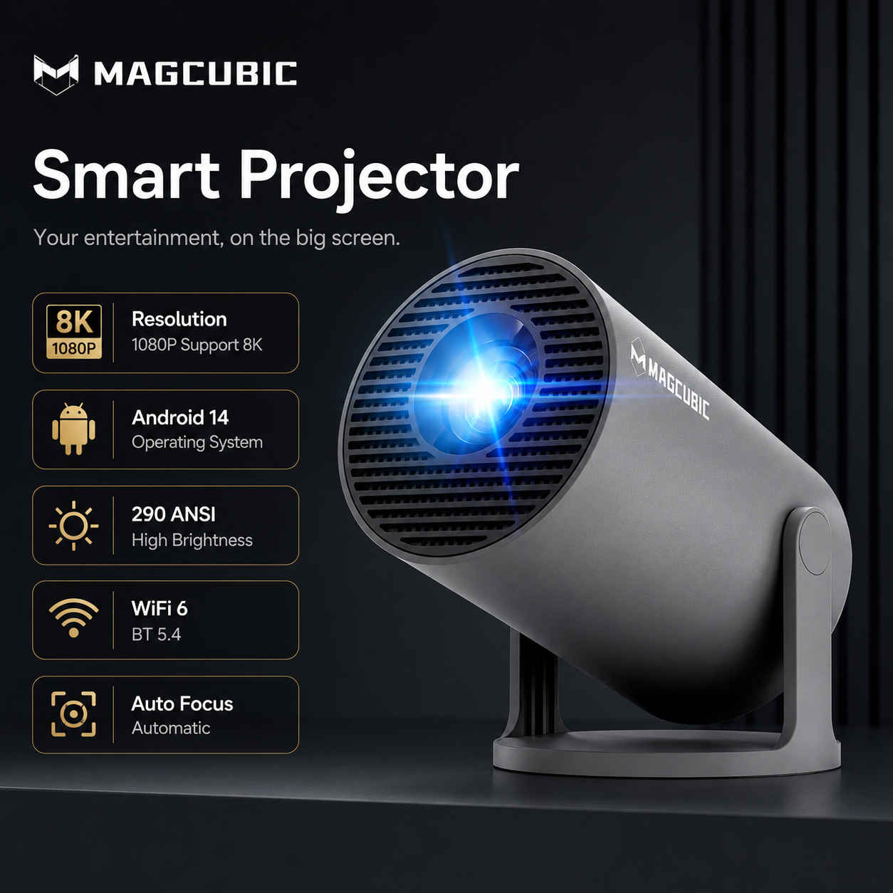 MAGCUBIC HY300 Pro Smart Projector