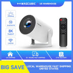 MAGCUBIC HY300 Pro Smart Projector – Android TV, WiFi, Bluetooth, 1080p Supported, Portable Mini Projector for Home Theater & Bedroom